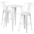 thumbnail image 2 of Bowery Hill Metal 3 Piece Bar Table Set in White, 2 of 4