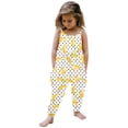 thumbnail image 1 of MIASHUI Girls Jumpsuits Cute Print Sleeveless Rompers Casual Loose Long Pants with Pockets,White,4-5 Years, 1 of 4