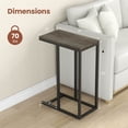thumbnail image 3 of Costway Table d'Appoint en Forme de C Table de Canapé Industrielle avec Cadre en Métal Robuste Gris, 3 of 9