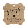 thumbnail image 1 of Darling Souvenir GRAZIE Thank You Wedding Favors Gift Paper Tag Custom Party Hang Tags-Burlap-50 Tags, 1 of 1