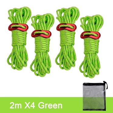 EGNMCR Camping et Randonnée Corde de Tente de Camping Extérieure Corde Réfléchissante de 4 mm Corde à Tirer Corde Coupe-Vent de 2 Mètres Corde de Tente