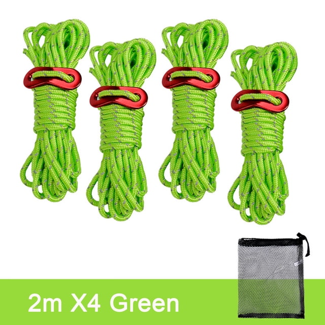 Yhmxh Camping Essentials Travel Essentials Camping Gear Outdoor Camping Tent Rope 4mm Thick Reflective Rope Draw Rope 2 Meters Wind Rope Tent Rope
