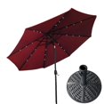 thumbnail image 1 of Hiland WMKC-UMB-R AZ Patio Heaters Solar Market Umbrella with LED Lights in Red with  Wicker Finish Base, 1 of 1