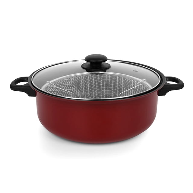 QualitChoice Restaurant Deep Fry Pot Fryer Nonstick Pots Chip Pan Kitchen Accessories 24cm 0.3mm