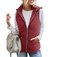 thumbnail image 4 of LSLJS Mode Femme T-Shirt Sans Manches Veste d'Hiver Extérieur Blouse à Fermeture Éclair Manteau Hauts, Gilets Extérieurs pour Femmes, 4 of 7