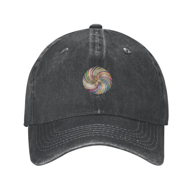 ZICANCN Casquette de Baseball Ajustable à Motif Arc-en-Ciel Abstrait pour Femmes, Chapeaux pour Hommes Adulte en Denim de Coton Lavé Casquettes de Baseball Mode Noir