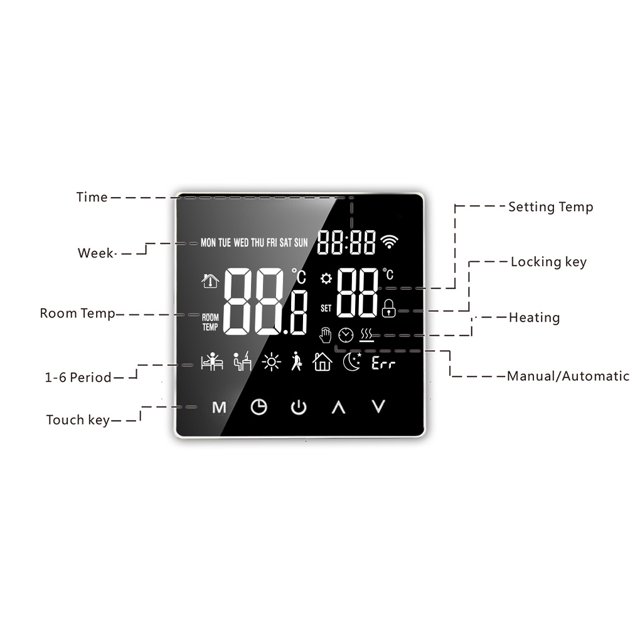Smart Thermostat WiFi LCD Display Temperature Controller Wireless control temperature controller; LCD Remote Control Thermostat, 16A, WiFi