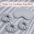 thumbnail image 4 of Swift Home 6-Piece Satin Pillowcase Gift Set with Eye Mask and Scrunchies, Beauty Sleep Set, Sliver, 4 of 7