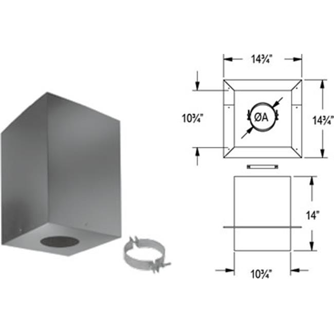 Dura-Vent 4PVP-CS Cheminée à Granulés 4'' Boîte de Support de Plafond Cathédrale