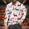 thumbnail image 2 of LUOGENLI T-shirts pour Homme pour Hommes Noël T-Shirt Décontracté de Mode Festival à Manches Longues à Col Rond T-Shirt T-shirts pour Hommes T-shirts Graphiques T-shirts de la Saint-Patrick pour Homme T-Shirt Graphique Saint-Valentin Blanc G, 2 of 5
