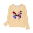 thumbnail image 4 of RXIRUCGD Chemises à Manches Longues pour Filles, Col Rond Mignon, Blouses Décontractées Élégantes (Beige, Taille : 5 Ans), 4 of 5