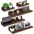thumbnail image 1 of Wall Mounted Floating Shelves Set of Rustic Wood Wall Shelves for Bathroom Bedroom Kitchen Living Room Storage and Decoration Picture Ledge, 1 of 7