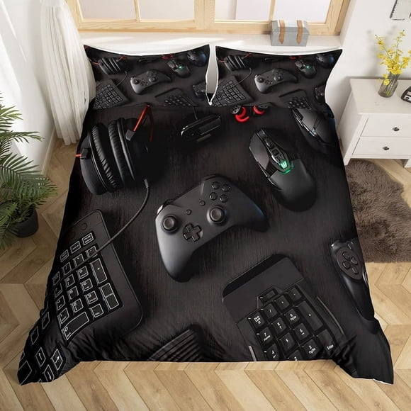 SUTENGDA Gamer Duvet Cover for Boys Gaming Comforter Cover Full Cool Games Gamepad Bedding Set Kids Teen Game Room Decor Bed Cover Video Game Controller (No Comforter)