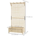 thumbnail image 3 of Outsunny Wood Planter with Trellis Privacy Screen Narural Wood, 3 of 9