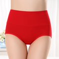 thumbnail image 1 of DPTALR Women's Solid Color High Waist Briefs Lift The Hip Cotton Underpants, 1 of 3