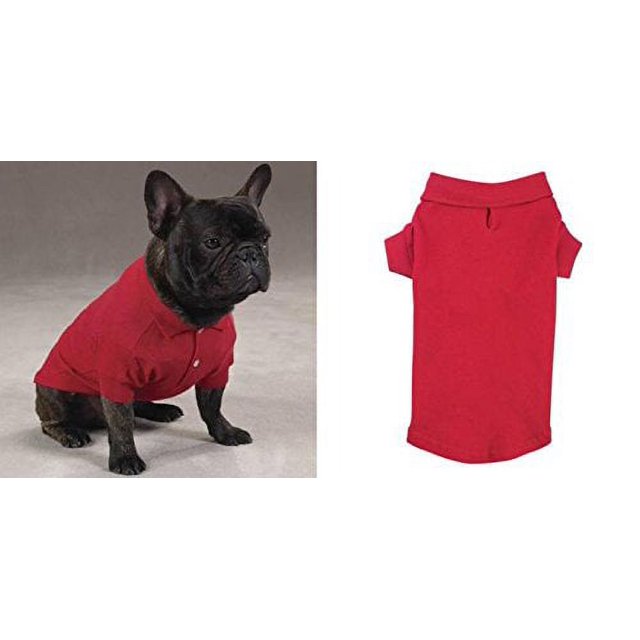 POLO DOG SHIRT Preppy Button Down Cotton Shirts for Dogs 5 Colors To Choose From(xLarge - 24" Tomato Red)