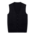 thumbnail image 1 of Styesk Jackets for Men Men's Wool Sleeveless Waistcoat Loose Knitted Solid Color Cardigan, 1 of 4