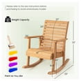 thumbnail image 4 of Costway Patio Wooden Rocking Chair High Back Fir Wood Armchair Natural Garden Yard, 4 of 9
