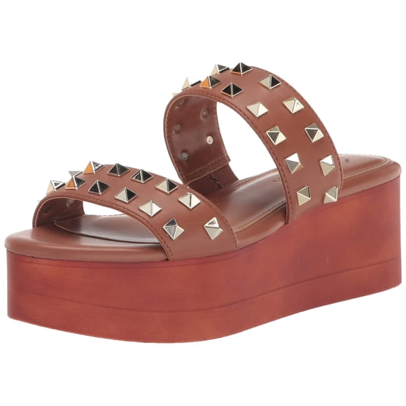 Madden Girl Women's Everett Heeled Sandal, Dark Tan, 7.5