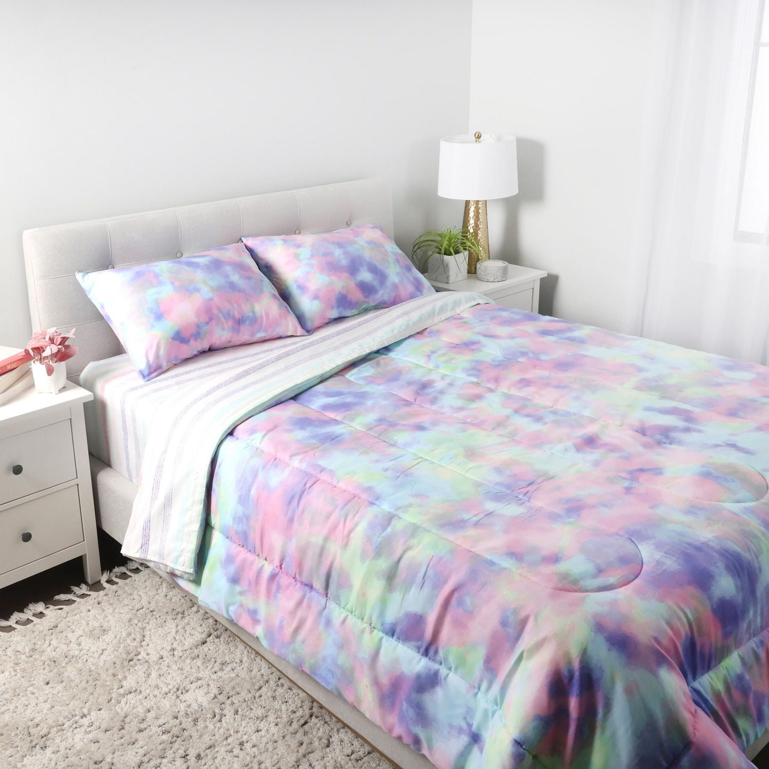 Ensemble de literie 5 pièces pour lit double, tie dye