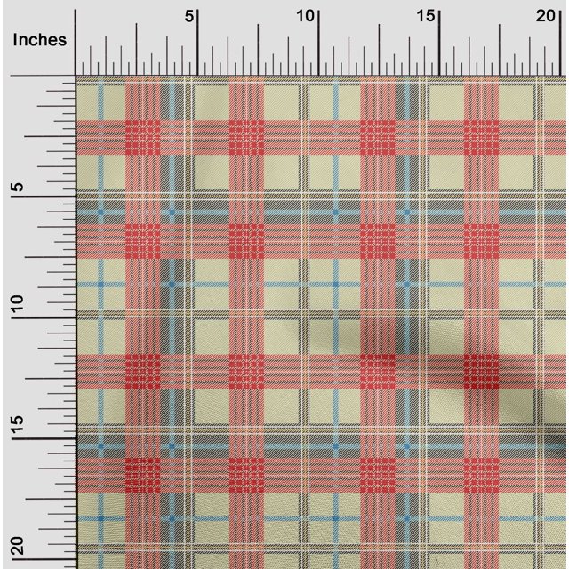 oneOone Georgette Viscose Fabric Tartan Check Print Fabric By The Yard 42 Inch Wide