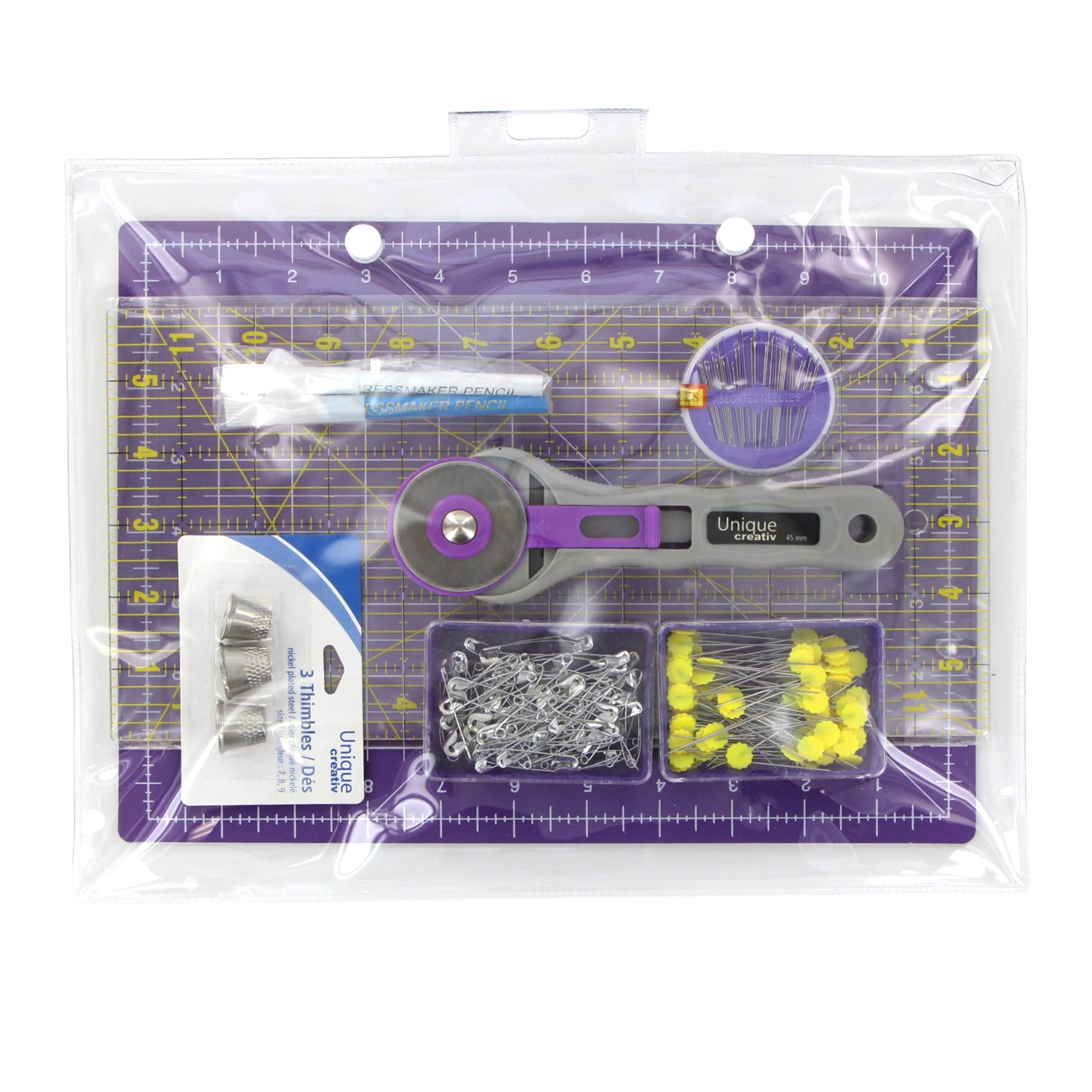 UNIQUE QUILTING Start to Quilt Kit, 10 pcs, Multi - 45 mm, 15 cm