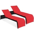 thumbnail image 1 of Costway 2 Pcs Chaise Longue de Patio en Rotin Fauteuil Inclinable Dossier Réglable Coussinée Rouge, 1 of 9