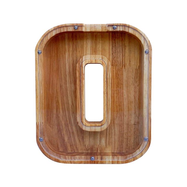 Wooden English Letter Savings Can with Transparent Glass Front for Coin Storage