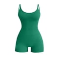 thumbnail image 1 of Baberdicy Combinaisons pour Femmes Liquidationï1⁄4Combinaison à Bretelles Sans Manches à Col Rond pour Femmes Combinaison de Couleur Unie Justaucorps à Bretelles Justaucorps Gainant Vert 2, 1 of 6