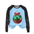 thumbnail image 1 of Pisexur Chandails de Noël pour Femmes, Mode des Fêtes, Imprimé Graphique de Pomme Rouge, Chandails à Enfiler de Noël, Hauts Décontractés à Manches Longues, Col Rond, Chandails Amples et Confortables d'Automne pour Femmes, 1 of 3
