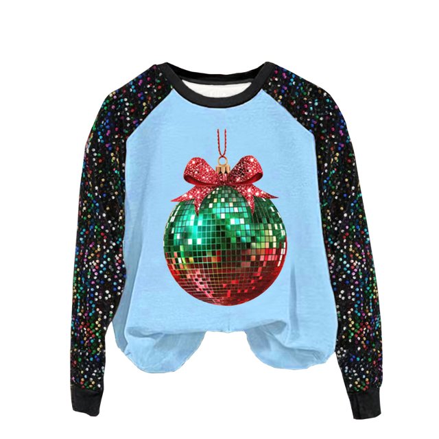 Pisexur Chandails de Noël pour Femmes, Mode des Fêtes, Imprimé Graphique de Pomme Rouge, Chandails à Enfiler de Noël, Hauts Décontractés à Manches Longues, Col Rond, Chandails Amples et Confortables d'Automne pour Femmes