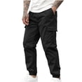 thumbnail image 2 of Amzcrzy Men's Pants Men's Casual Solid Pants with Drawstring and Multiple Pockets Small Leg Pants Mens Slacks Pants for Men Men's Clothing Slacks for Men Men Clothing, 2 of 7