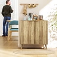 thumbnail image 2 of HOMCOM Buffet Moderne de 55 Pouces avec Rangement, 2 Portes Cannelées, Chêne, 2 of 9