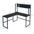 thumbnail image 3 of Costway Bureau d'Angle en L de 55 Po pour Ordinateur avec Huche, Noir, 3 of 10