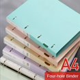 thumbnail image 2 of A4 Binder D-Type Punch Folder Office Storage File Ring Test Paper Data Storage Folder 4 Hole Binder Learning Supplies, 2 of 7