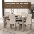 thumbnail image 5 of Morden Fort Farmhouse Dining Table Set for 4, Country Style Kitchen Table with 4 Upholstered Chairs, Rustic Vintage Dining Set for Kitchen or Breakfast Nook, 5 of 5