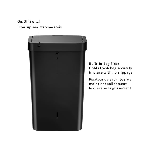 Mainstays 50L (13.2 Gallon) Plastic Kitchen Automatic Trash Can