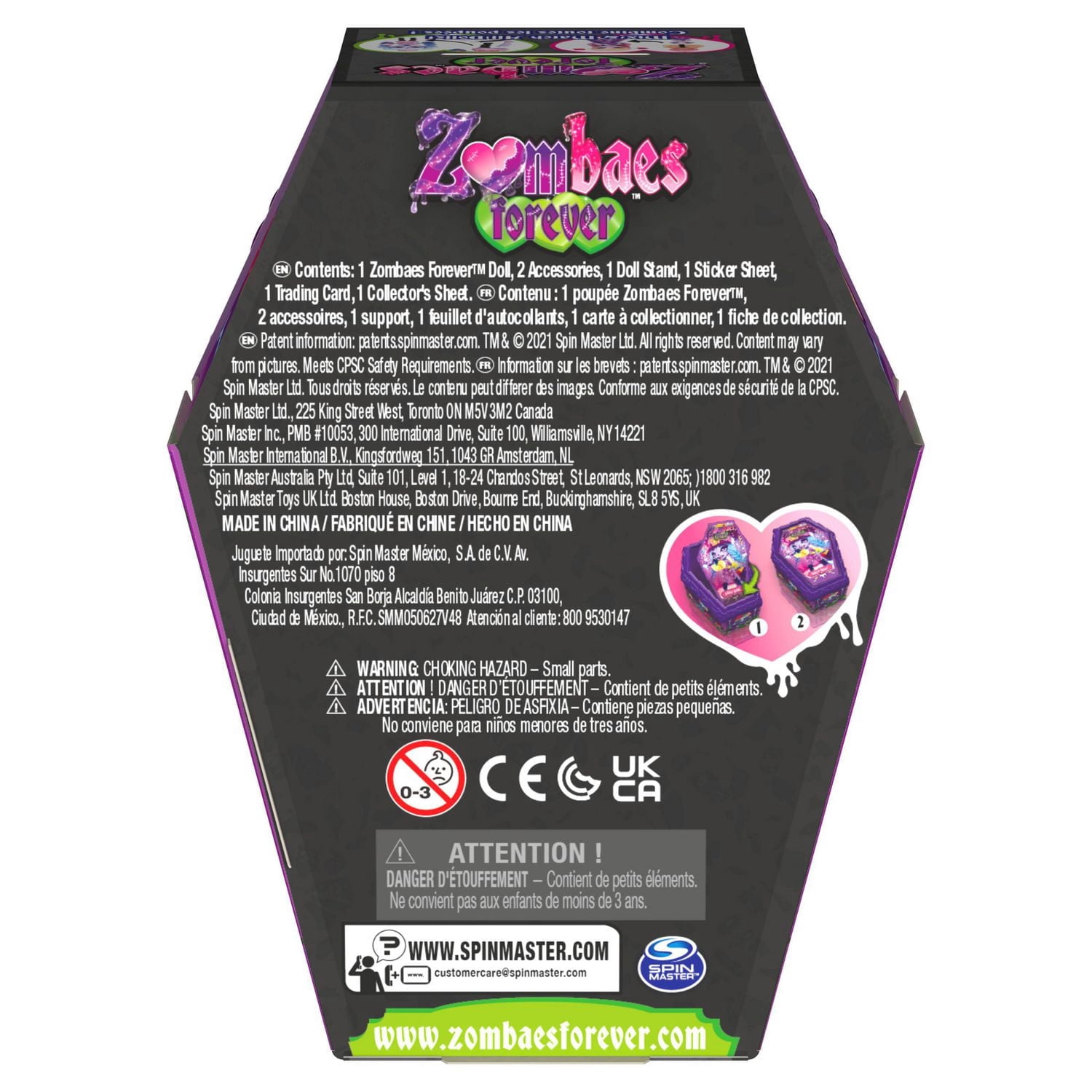Zombaes Forever, Figurine surprise à collectionner avec accessoires pour poupées et cercueil (les styles peuvent varier), 8,9 cm, jouets pour filles à partir de 4 ans