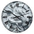 thumbnail image 1 of DesignArt Waves of White Gray Paint Large Wall Clock, 1 of 2