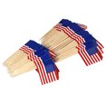 thumbnail image 1 of American Flag Toothpicks for Party Patriotic Dessert Toppers Cake Decor Multi Color 50pcs, 1 of 8