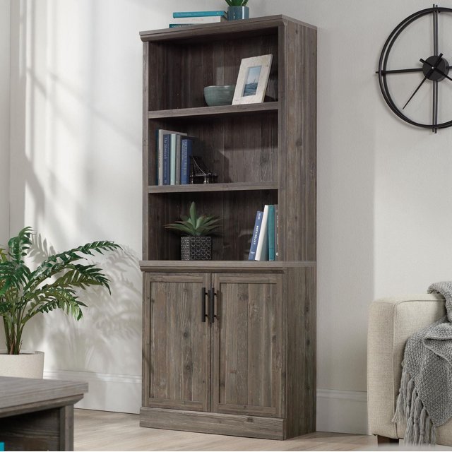 Sauder La Collection Aspen Post Bibliothèque en Finition Pebble Pine