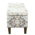 thumbnail image 4 of HomePop Transitional Fabric Large Decorative Storage Bench in Cream, 4 of 11