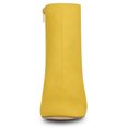 thumbnail image 4 of Bottes Cheville à Talon Bloc à Bout Rond à Fermeture Éclair Latérale pour Femmes BLISSFUL STEP Jaune 6, 4 of 6