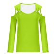thumbnail image 4 of Yuyuzo Womens Tunic Tops Cold Shoulder Long Sleeve Shirts Loose Solid Color Lightweight Tee Tops, 4 of 5