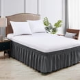 thumbnail image 2 of Wrap Around Bed Skirt 21" inch Drop Easy Care Microfiber Made Bedskirts (RV King-Dark Grey), 2 of 6