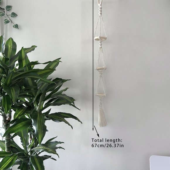 Wall Hanging Macrame Plant Basket for Air Plants Cotton Rope Handcrafted Boho Decor for Home Room Balcony Decoration