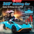 thumbnail image 3 of Gyrocopters Lamborghini Licensed 2 Seater Kids Ride on Car | 12V Electric Vehicle with Stories, Music | Powered Ride on Car for Kids with Parental Remote Control, LED Lights | Blue, 3 of 8