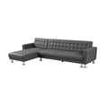 thumbnail image 3 of Velago ATTALENS Sectional Faux Leather Sleeper Sofa, Grey, 3 of 8