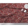 thumbnail image 3 of Soimoi Red Rayon Fabric Branch,Dot & American Robin Bird Print Fabric by The Yard 42 Inch Wide, 3 of 3