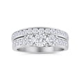 thumbnail image 1 of Ensemble Nuptial Trois Pierres en Or Blanc 14 K avec Diamants 2,00 Ctw, 1 of 1